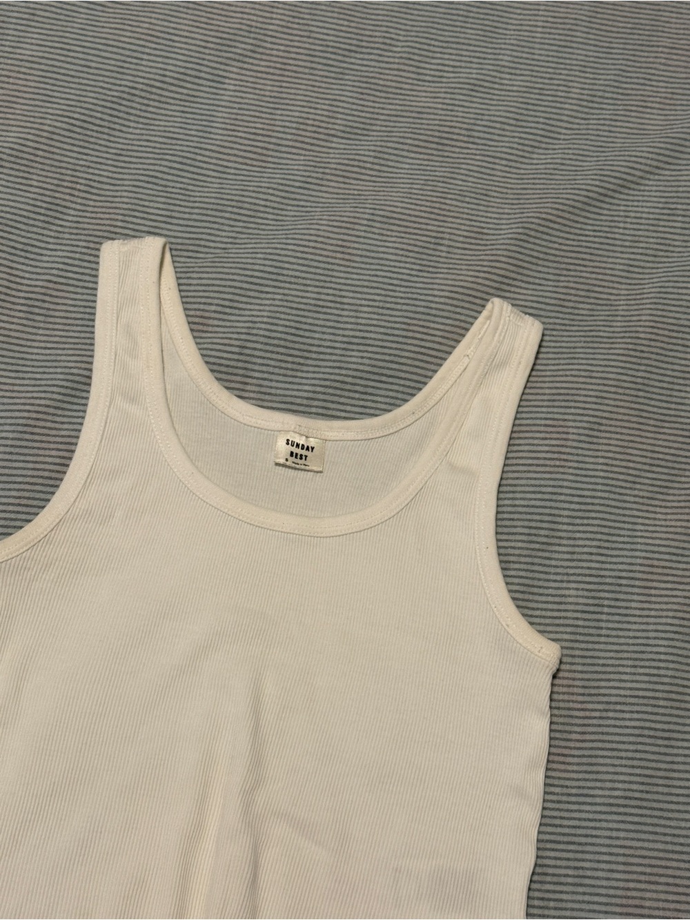 Sunday Best Cream Ribbed Tank Top